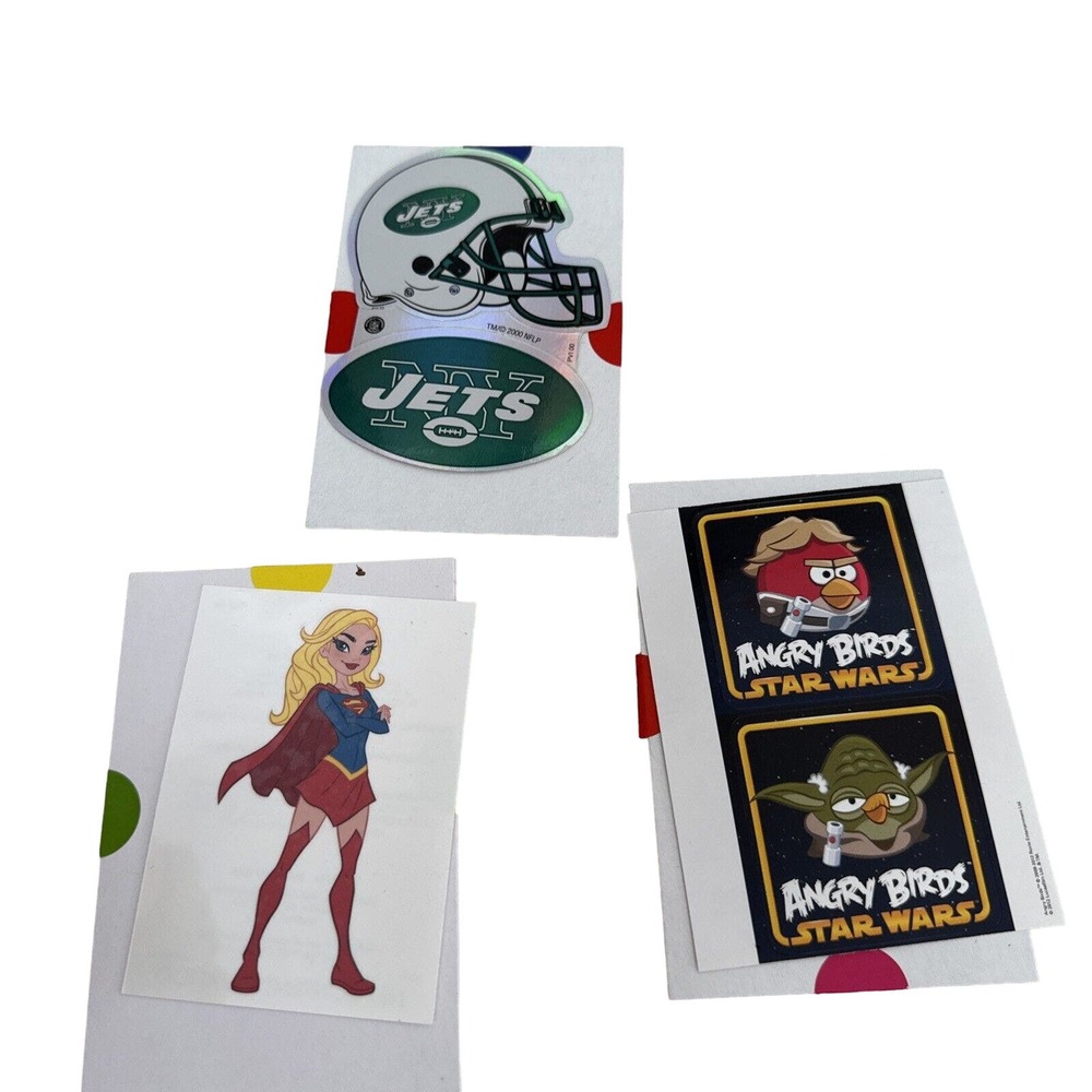 Vintage Sticker Machine Stickers Angry Birds Star Wars Superwoman New York Jets